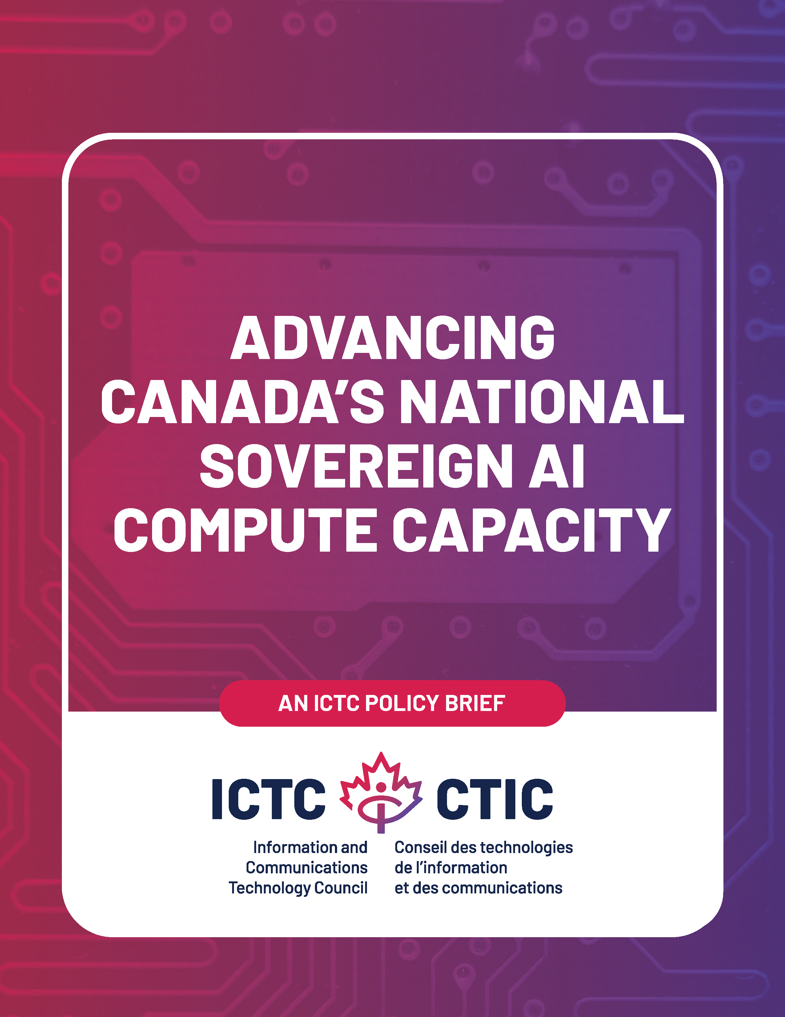 Advancing Canada’s National Sovereign AI Compute Capacity report cover.