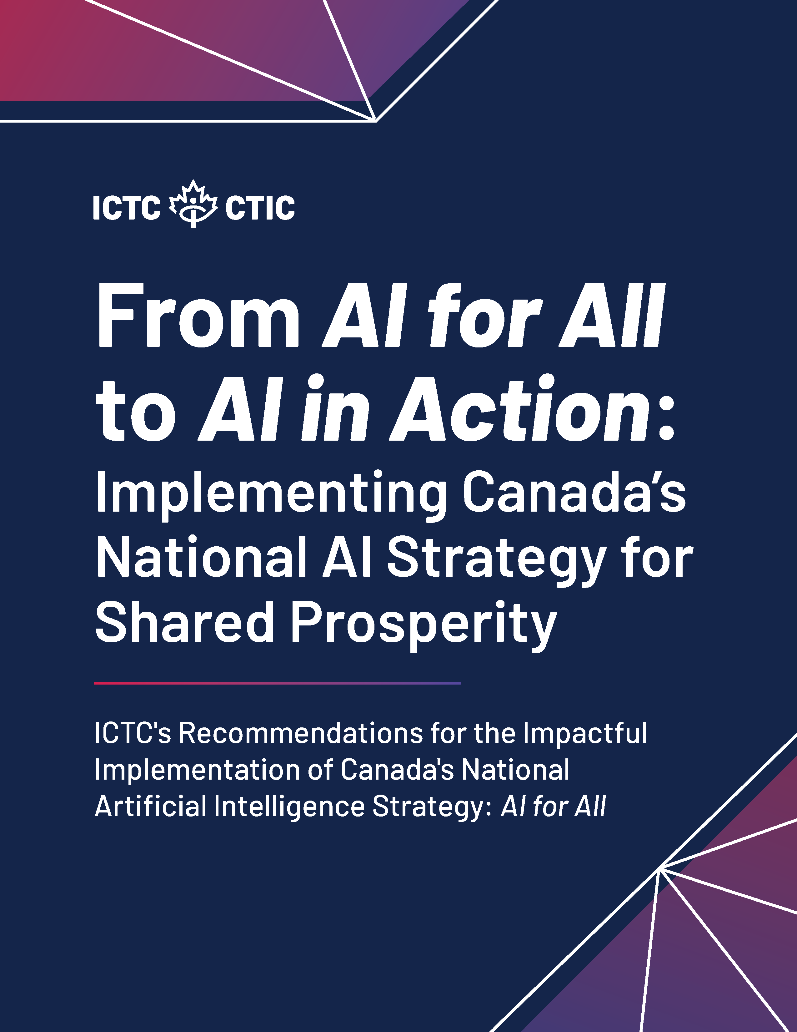 From AI for All to AI in Action policy brief cover image.