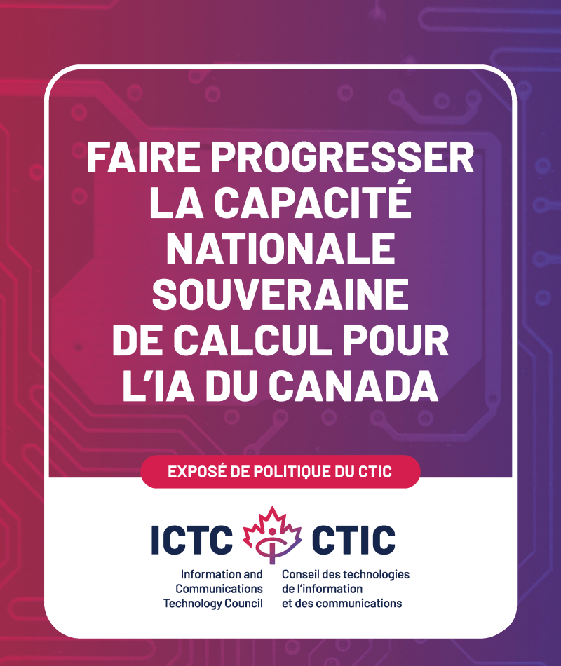 Faire progresser la capacité nationale souveraine de calcul pour l’IA du Canada couverture du rapport.