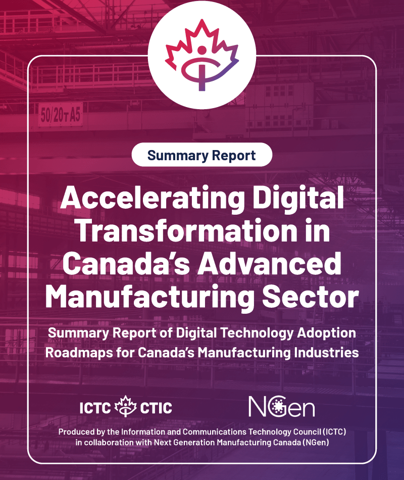 Accelerating Digital Transformation in Canada's Advanced Manufacturing Sector report cover.